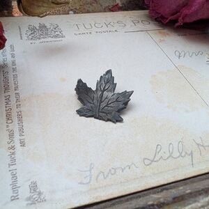 Vintage Small Leaf Brooch Stamped Sterling